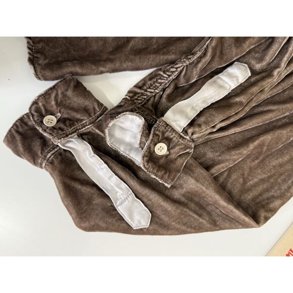 CP SHADES Size S Catrin Crushed Velvet LS Button Up Shirt Brown Rayon Silk - Picture 8 of 12